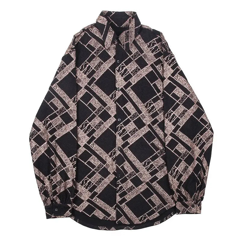Trendy Men’s Shirt Gold 3D Long Sleeve Shirt Trendy Men