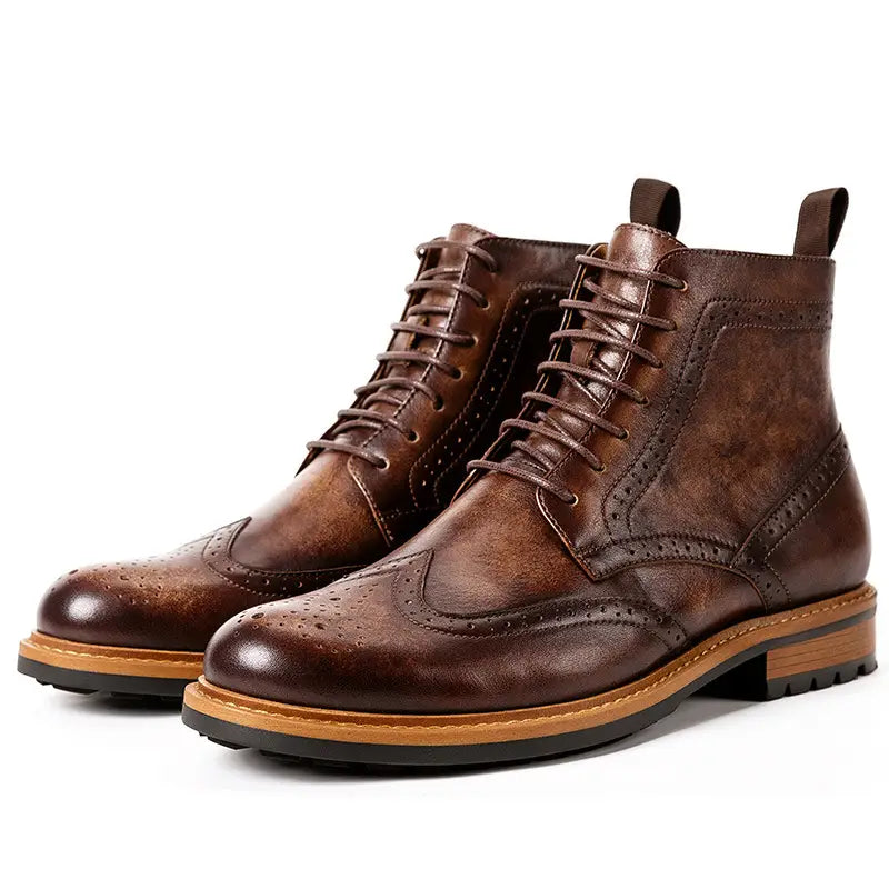 Casual Men’s Leather Round Toe Martin Boots