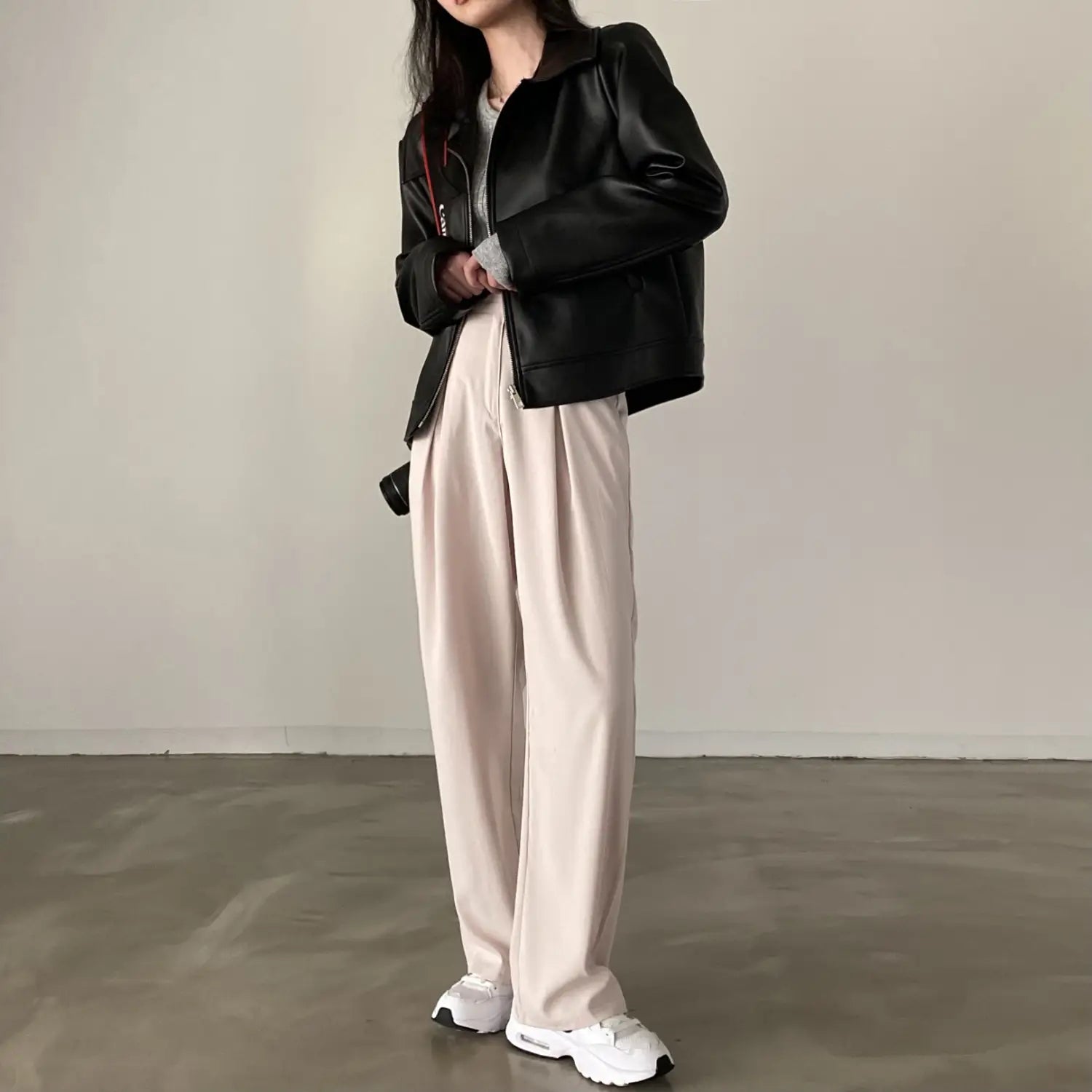 Handsome Cool Girl Versatile Motorcycle Jacket