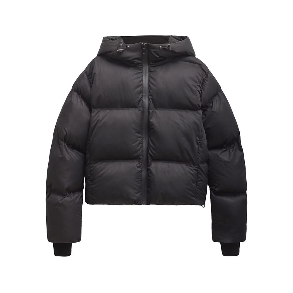 Simple Hooded Long Sleeve Zipper Pocket Protective Jacket Coat For Women
