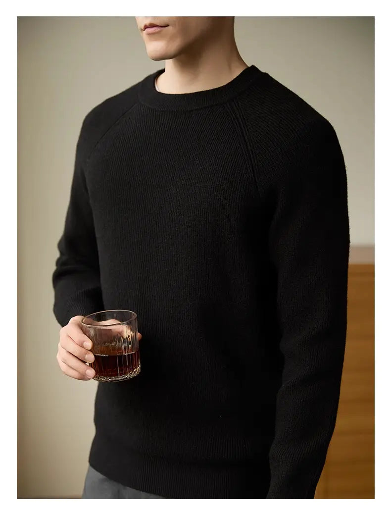 Men’s Long Sleeve Warm Leisure Versatile Solid Color Bottoming Shirt