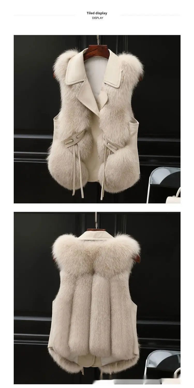 Fur Vests Coat Short Fox Vest