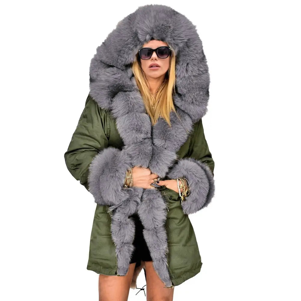 Cotton-padded Jacket Fur Collar Coat Hooded