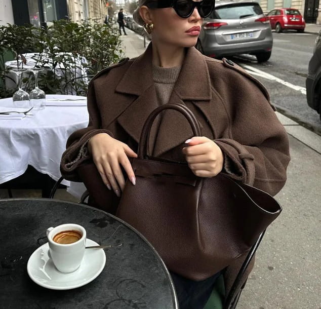 Loose Double Buckle Lapel Long Overcoat Outerwear