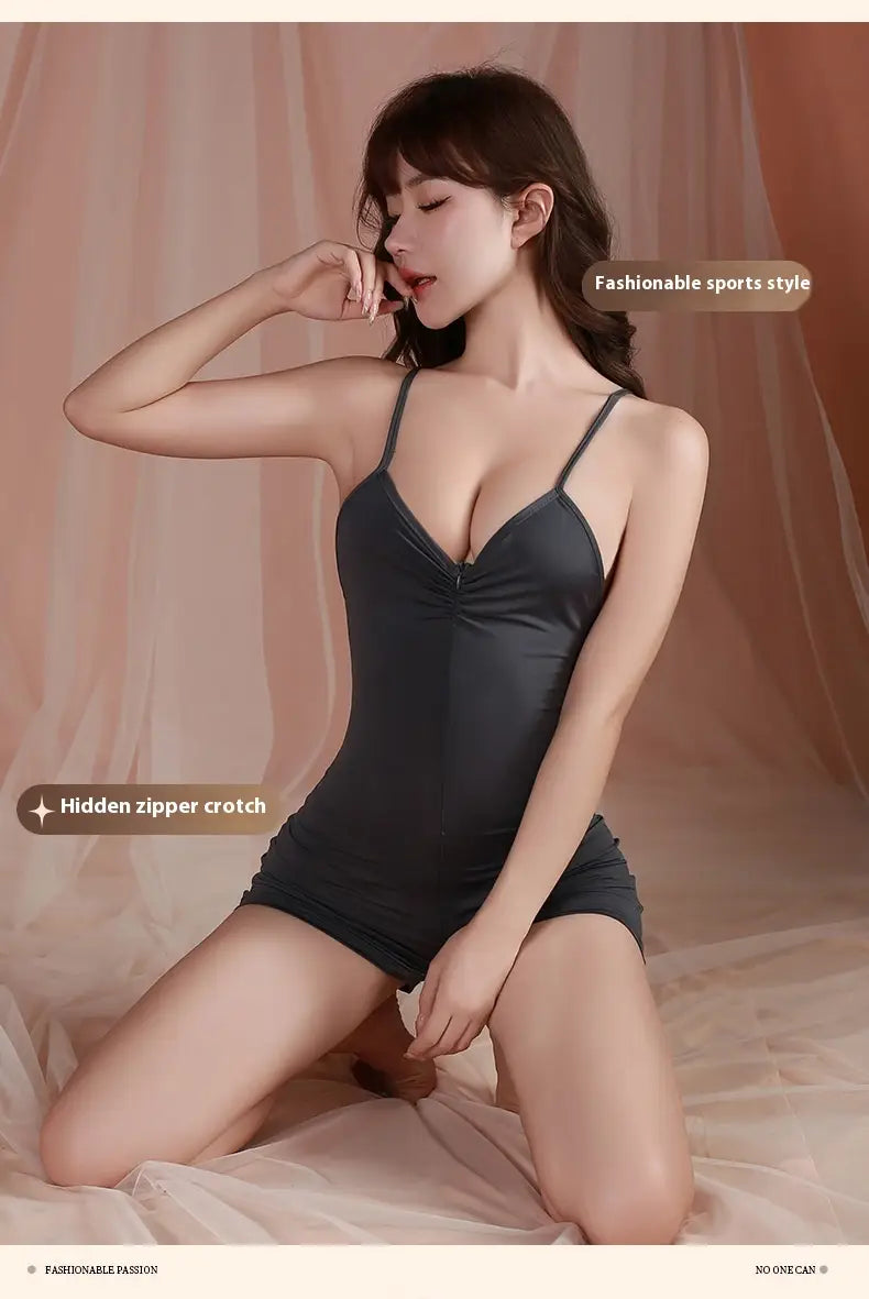 New Tight Low-cut Suspender Jumpsuit