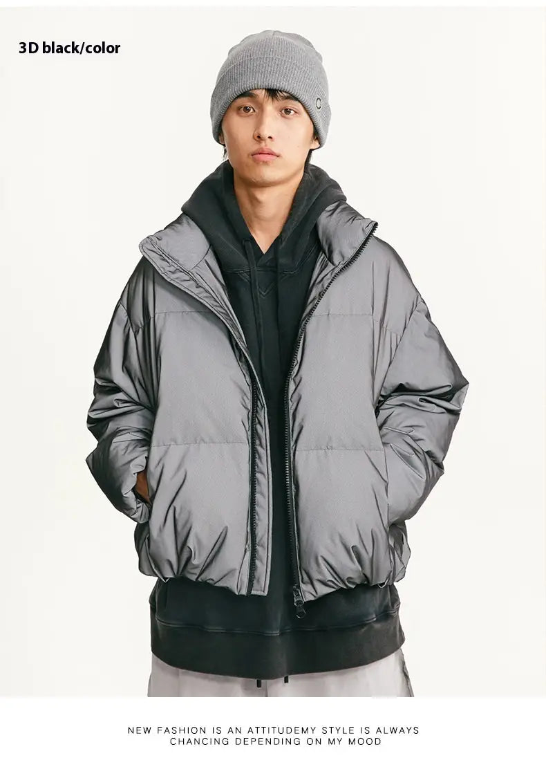 Mechanical Style Winter Down Jacket Women’s White Duck Down Thickened Reflective Coat