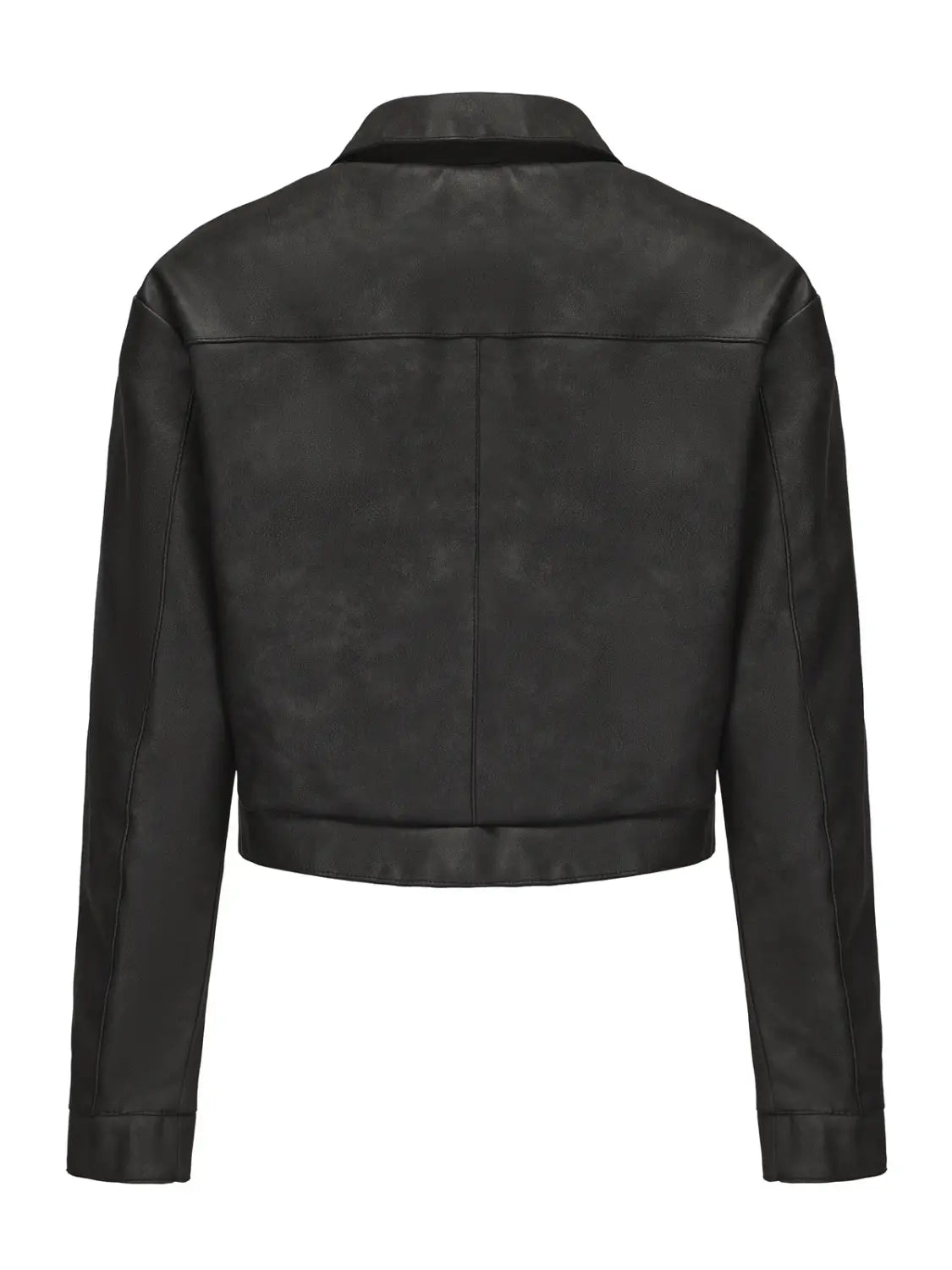 Women’s Long-sleeved Fashionable Faux Leather Jacket