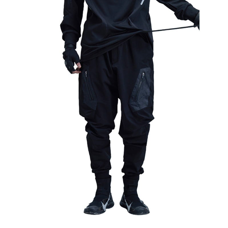 Concealer Spring New Black Heterogeneous Stitching Beam Black Trendy Tooling Casual Pants