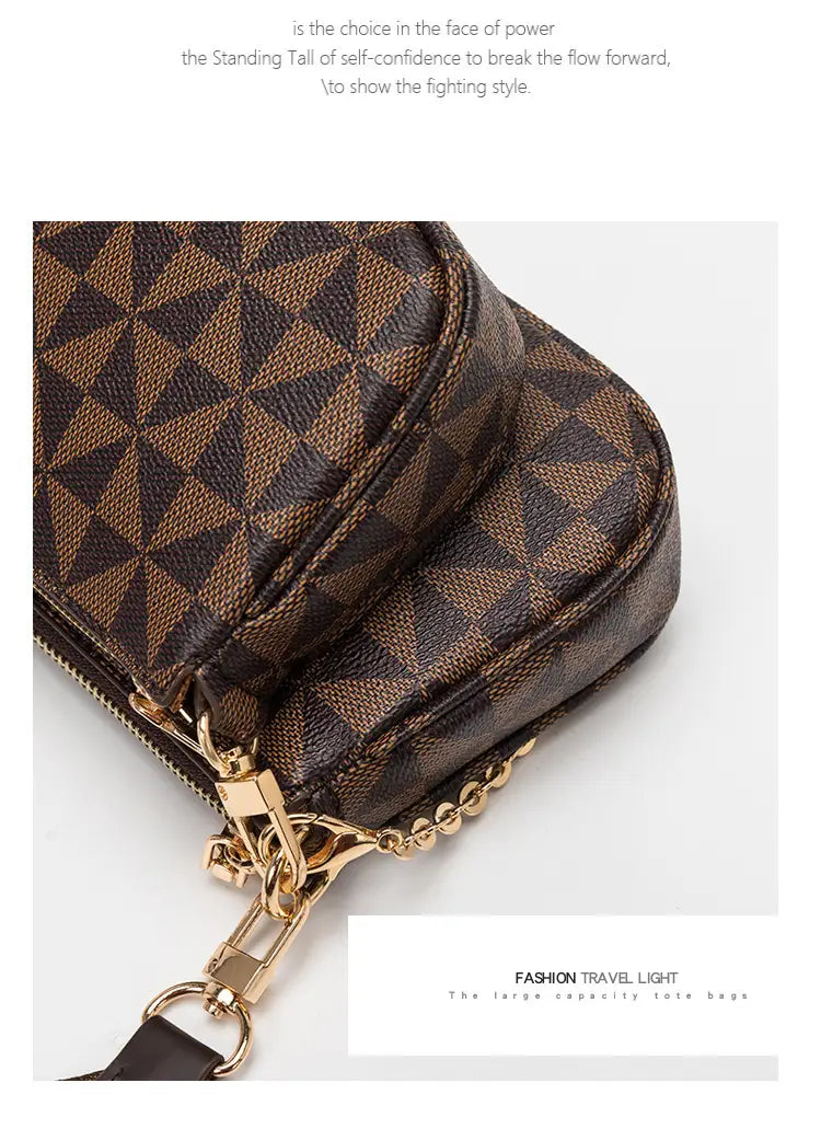 Geometric Leather Messenger Bag Luxury Clothing