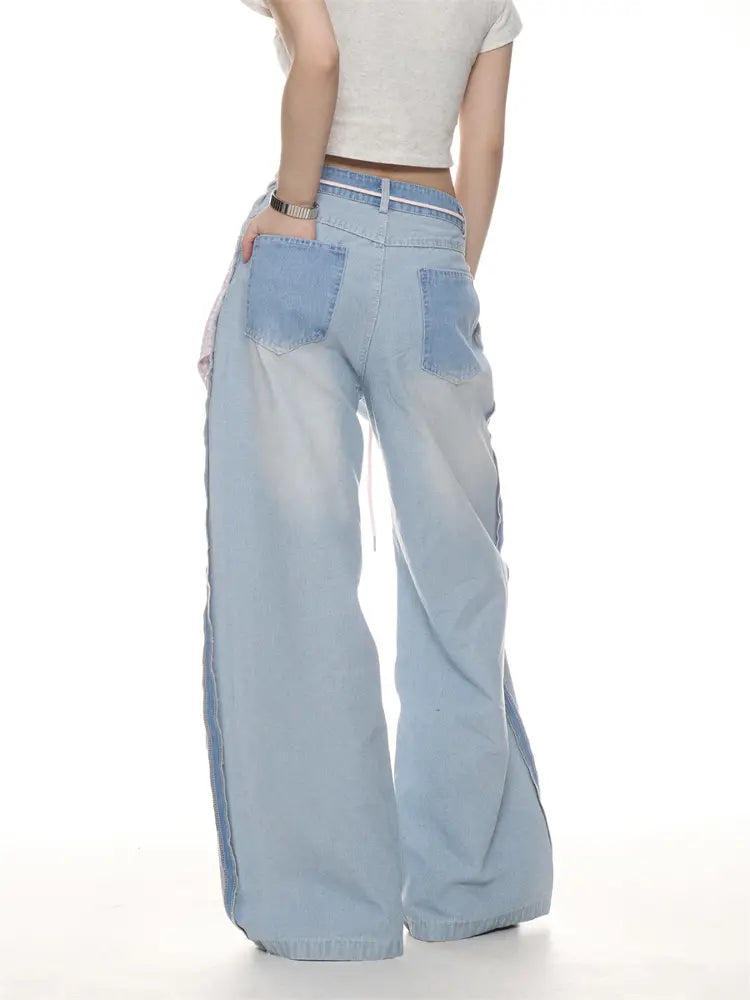 American Retro Washed Worn Jeans Women