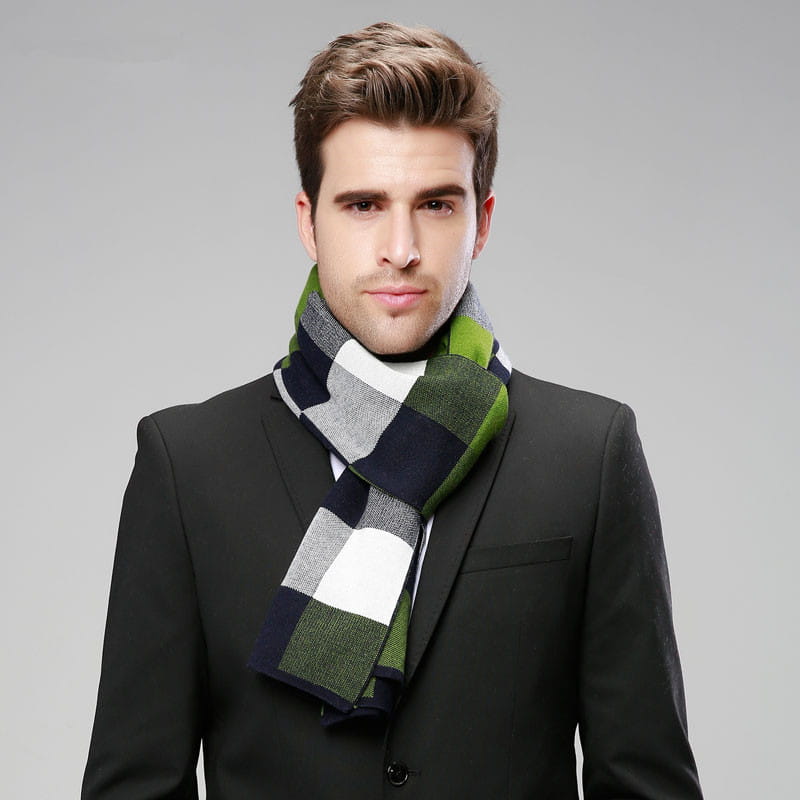 Classic And Fashionable British Checked Cashmere Scarf For Men’s Warmth