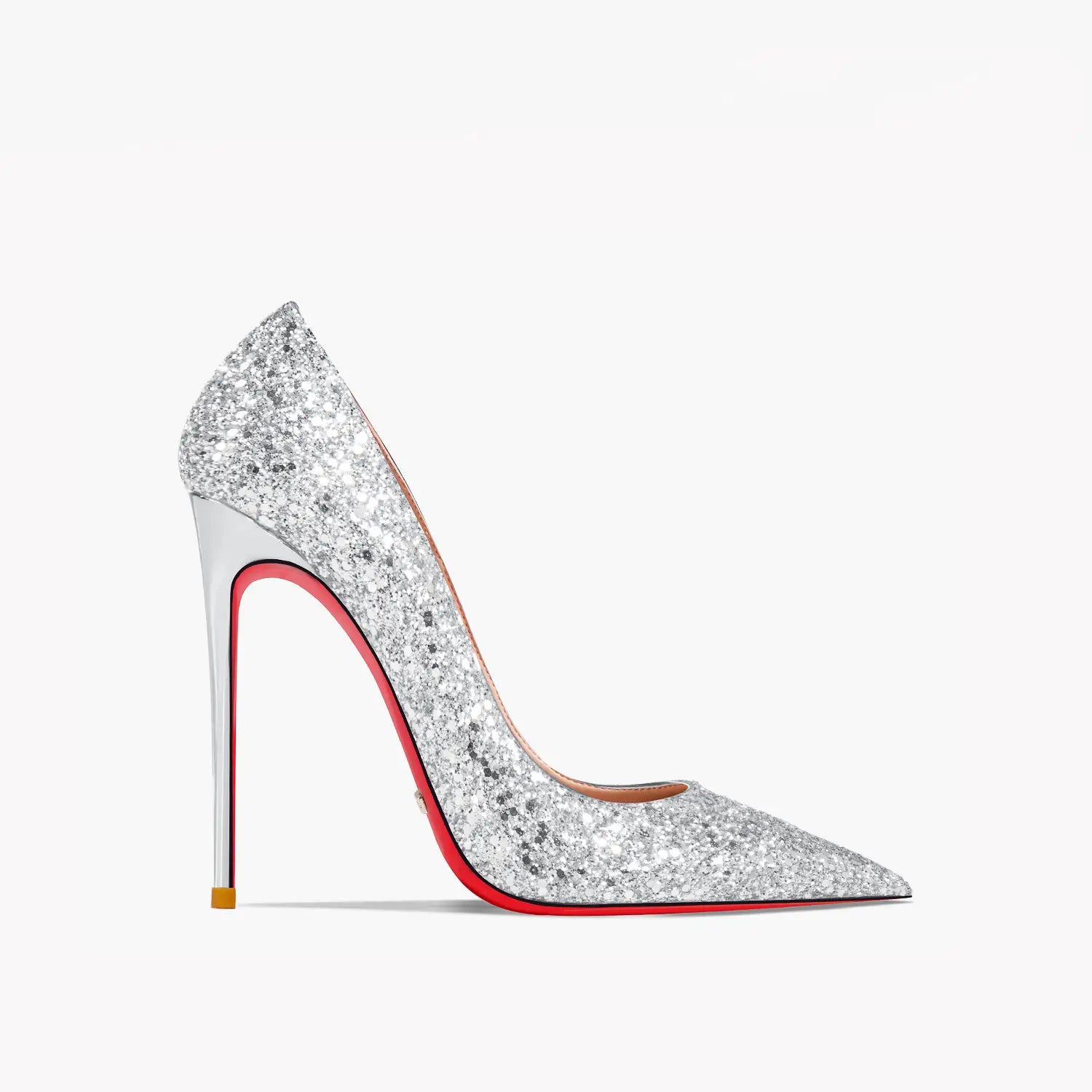New 12cm Super Pointed High Heels Women’s Black Silver Sequins