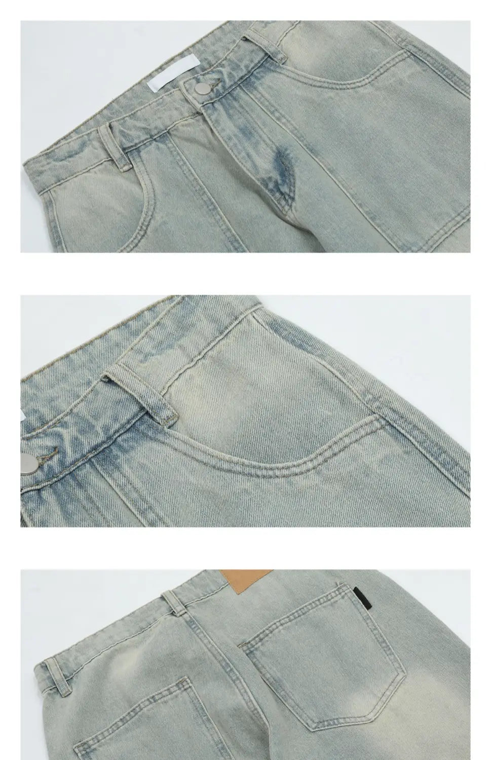 American Style Autumn And Winter Washed And Made Old Micro Elastic Jeans With Zipper Design At The Hem For Casual Pants