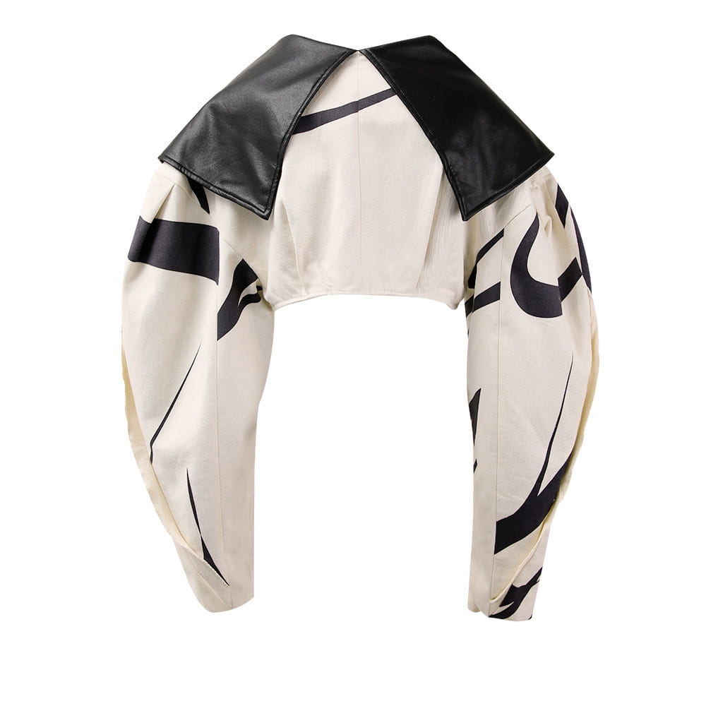 Personalized Heavy Industry Design Short Coat Female Stitching PU Temperament