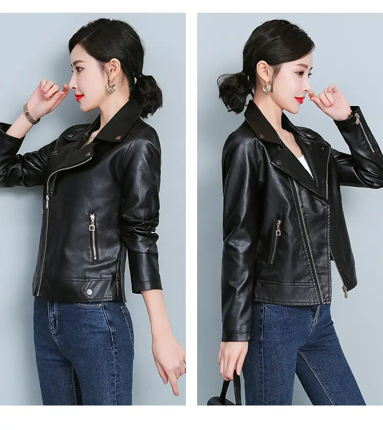 Leather Jacket Versatile Short Coat