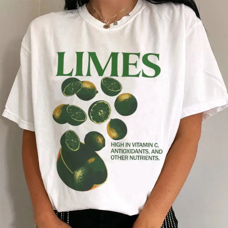 European And American Retro Printed Foreign Trade T-shirt Cute Solid Color