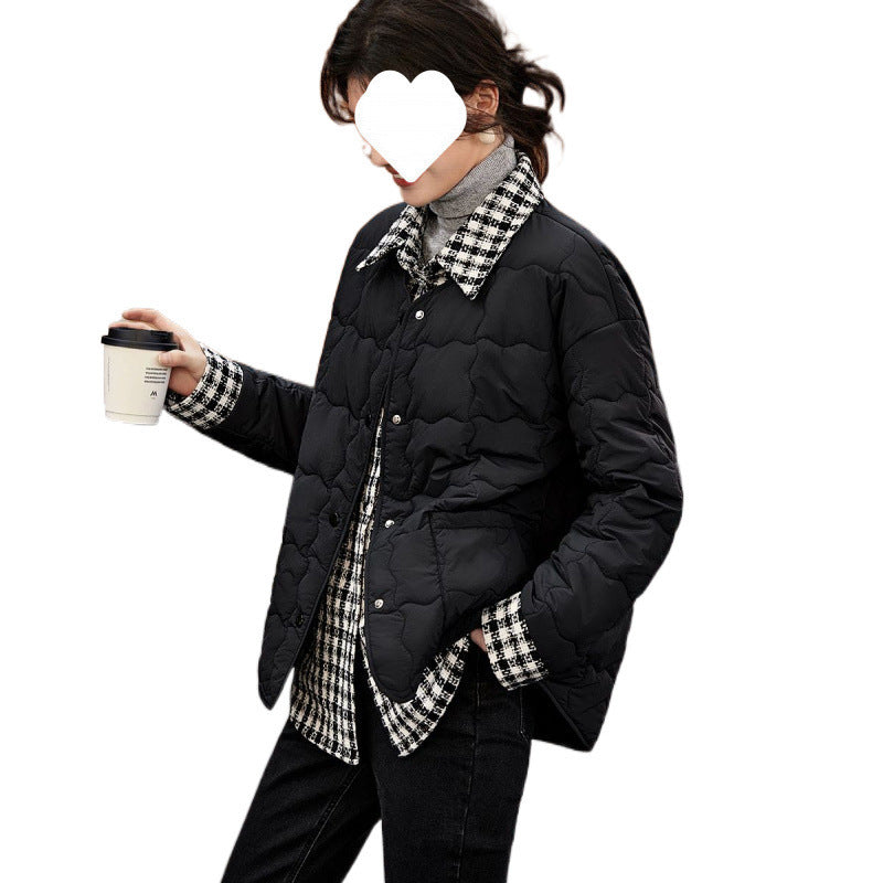 Winter All-matching Simple Stitching Women’s Cotton-padded Clothing