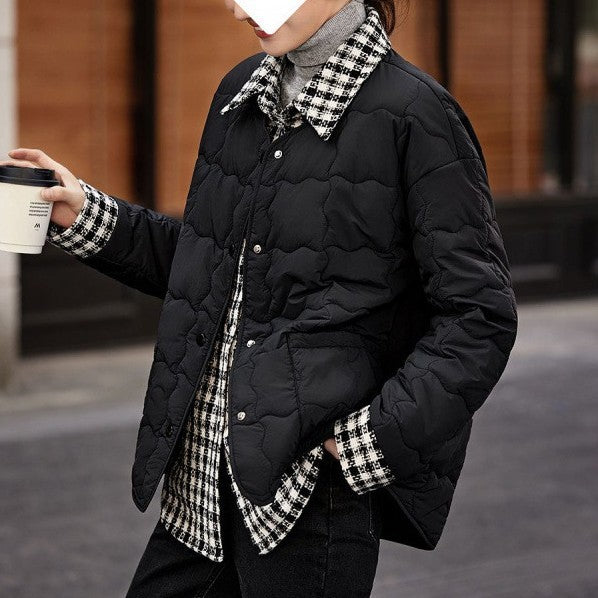 Winter All-matching Simple Stitching Women’s Cotton-padded Clothing