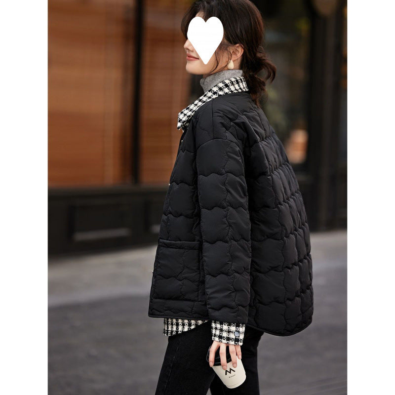 Winter All-matching Simple Stitching Women’s Cotton-padded Clothing