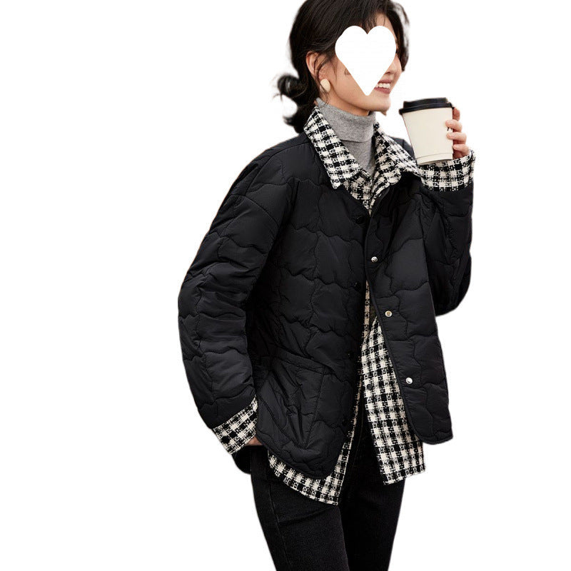 Winter All-matching Simple Stitching Women’s Cotton-padded Clothing