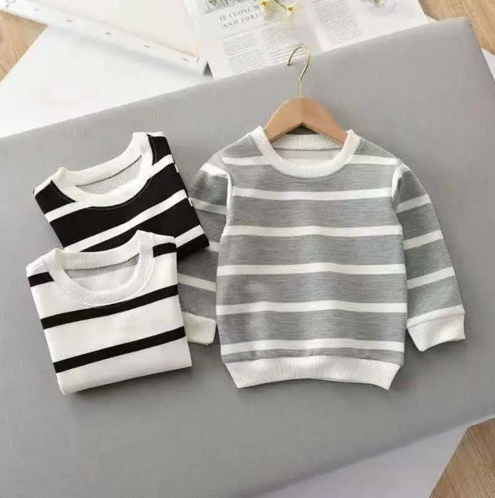 Fashion Children’s Striped Pullover Long-sleeved T-shirt
