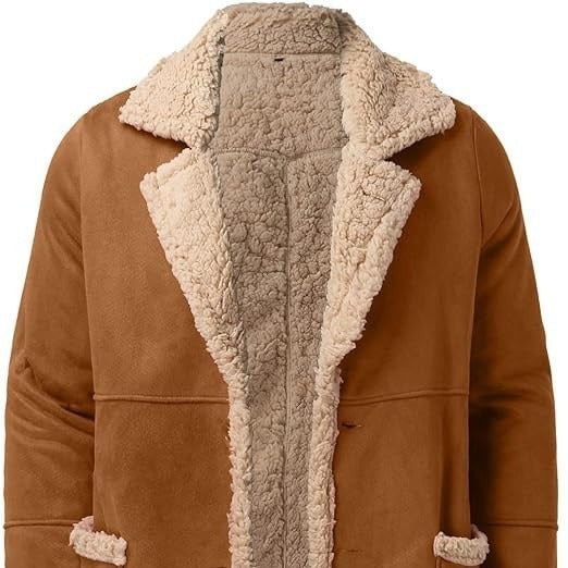 Fashion Men’s Fur Integrated Fleece-lined Padded Jacket