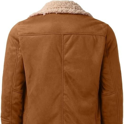 Fashion Men’s Fur Integrated Fleece-lined Padded Jacket