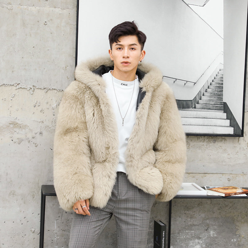 Fashion New Trendy Men’s Personalized Coat - Beige / M
