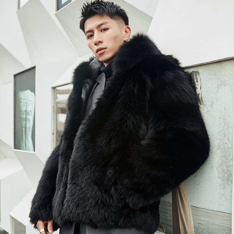 Fashion New Trendy Men’s Personalized Coat - Black / M