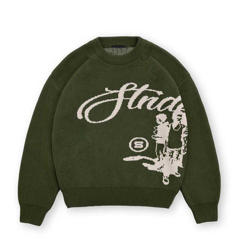 Fashion Personality Dark Gothic American Sweater - Green / M