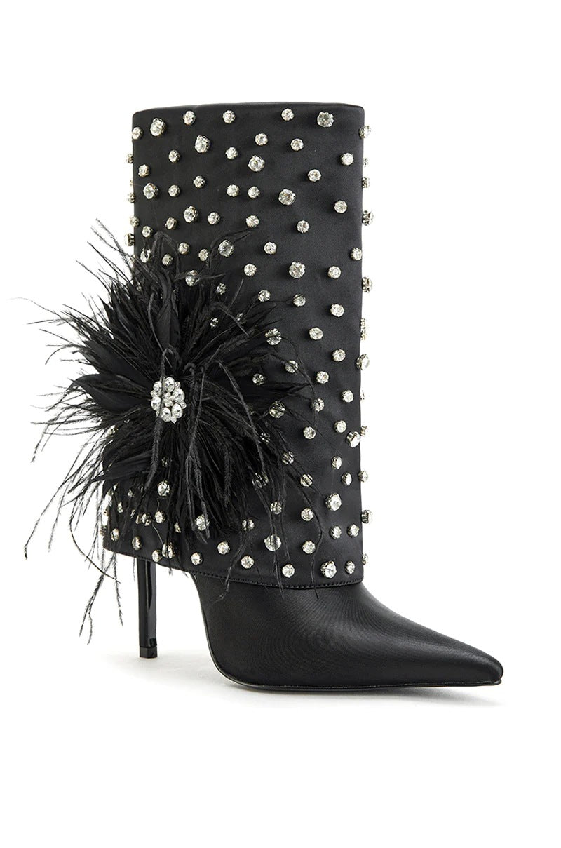 Fashion Personality Women’s Plush Booties - Black / 35