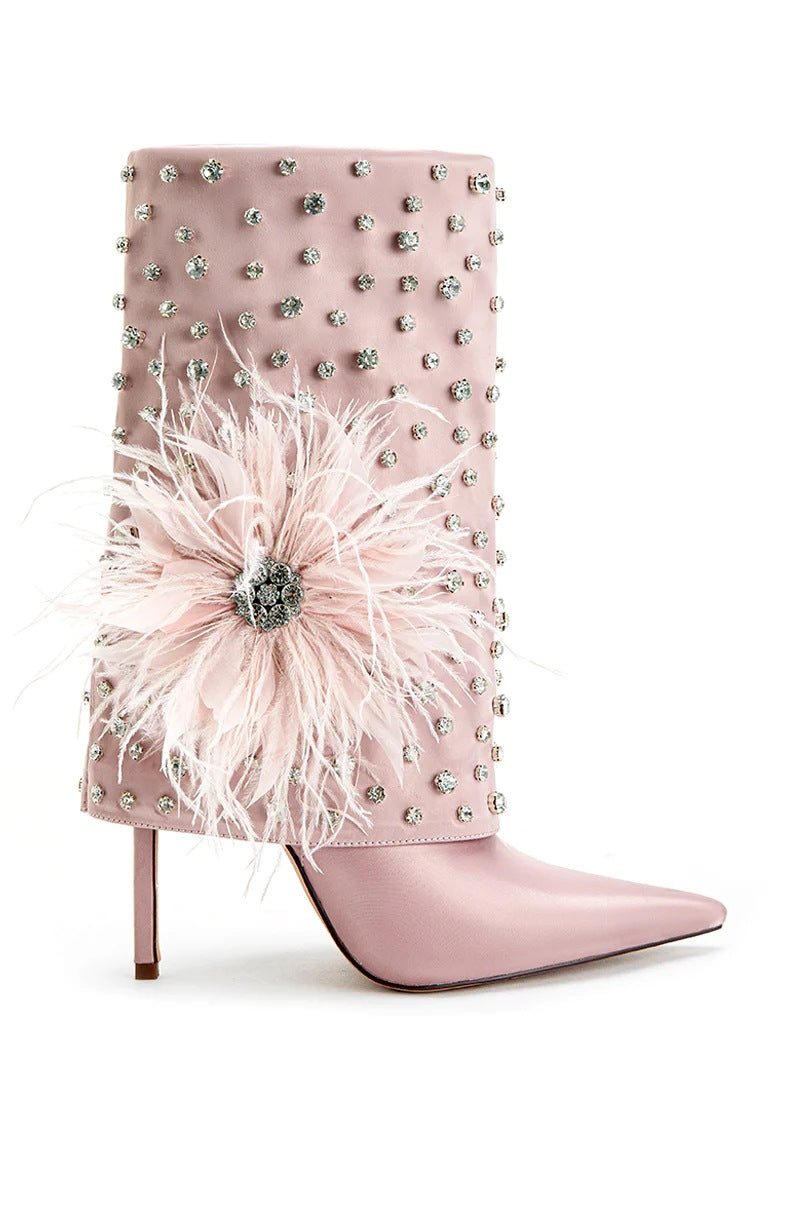 Fashion Personality Women’s Plush Booties - Pink / 35