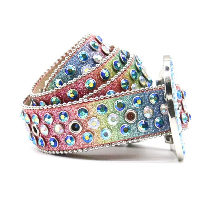 Fashion Personality Women’s Thin Belt Rhinestone