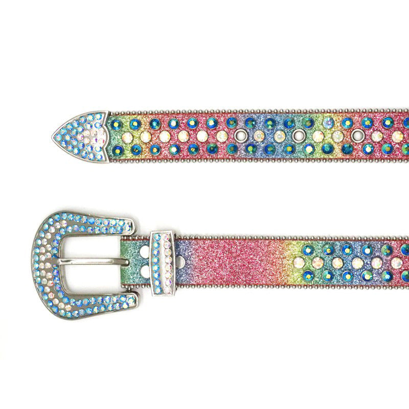 Fashion Personality Women’s Thin Belt Rhinestone
