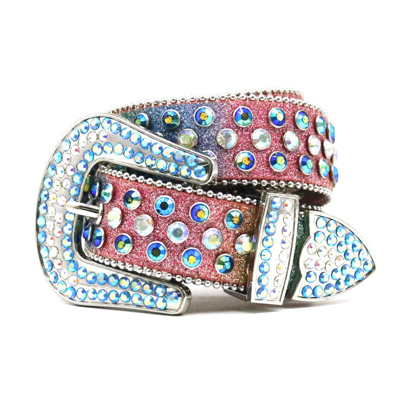 Fashion Personality Women’s Thin Belt Rhinestone