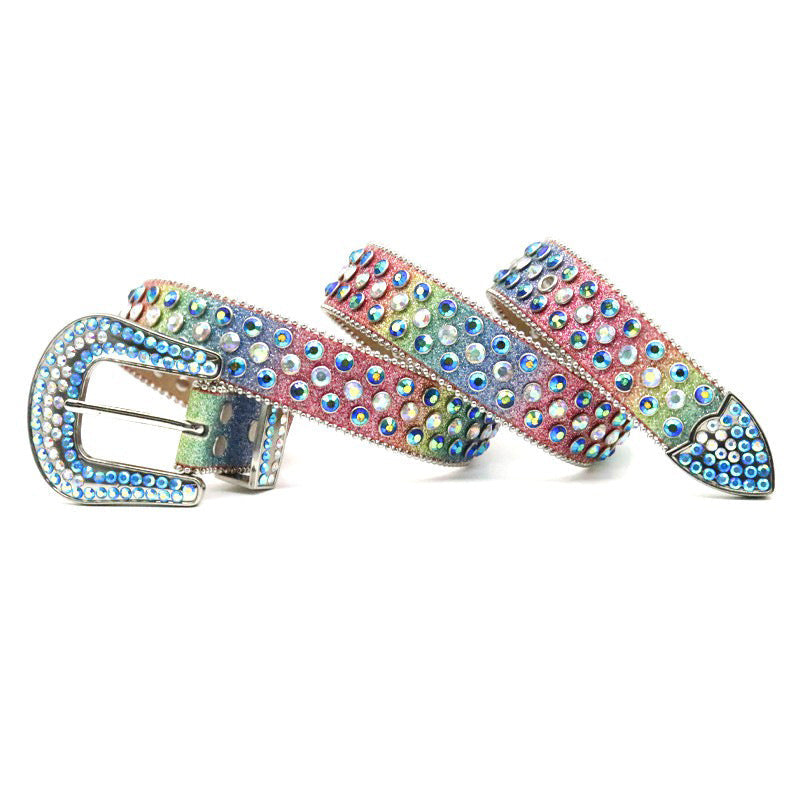 Fashion Personality Women’s Thin Belt Rhinestone