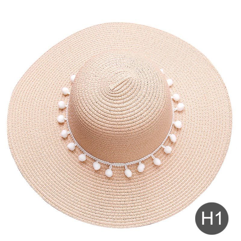 Fashion Personalized Custom Embroidery Beach Hat Your Name Text Logo Women Sun Hat Palm Straw Hat - H1 - 7