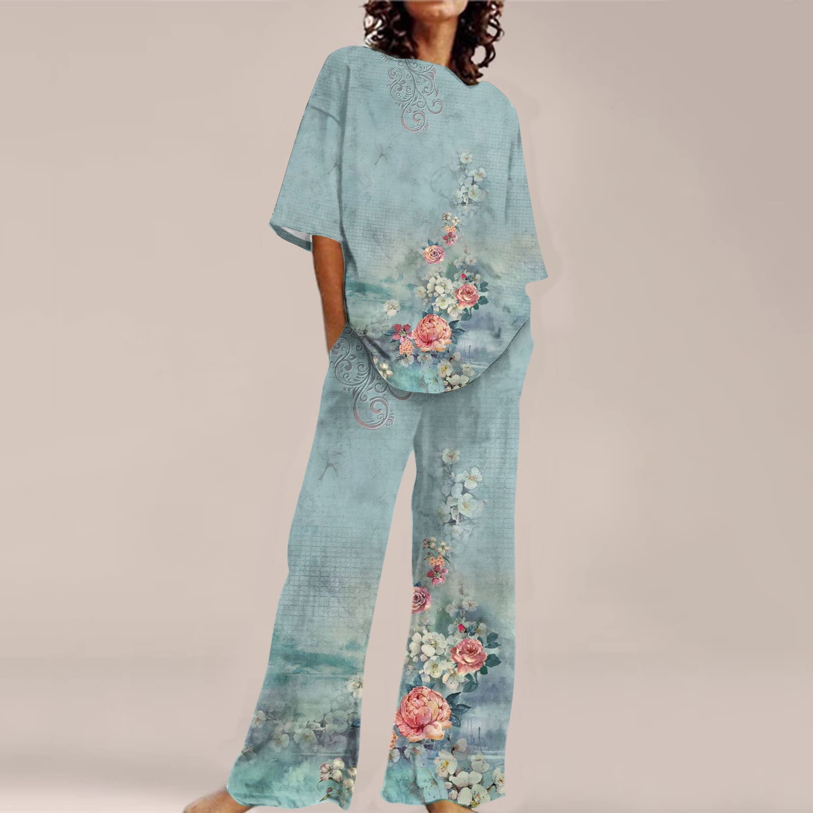 Fashion Personalized Women’s 3D Printed Short Sleeve Suit - HDN50 / S