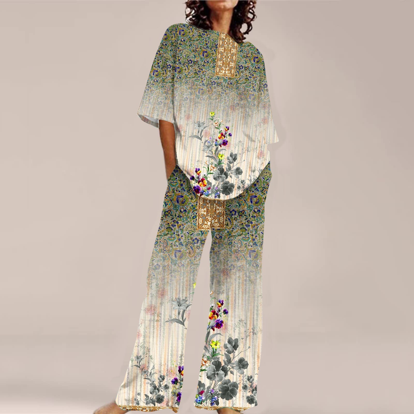 Fashion Personalized Women’s 3D Printed Short Sleeve Suit - HDN58 / S