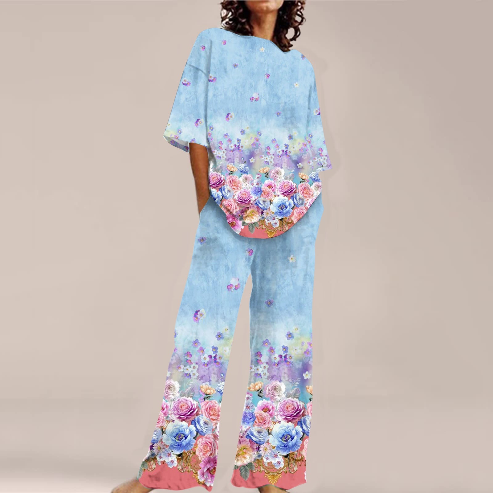 Fashion Personalized Women’s 3D Printed Short Sleeve Suit - HDN64 / S