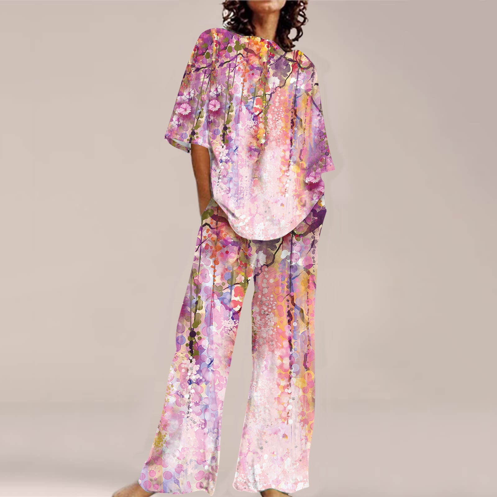 Fashion Personalized Women’s 3D Printed Short Sleeve Suit - HDN67 / S