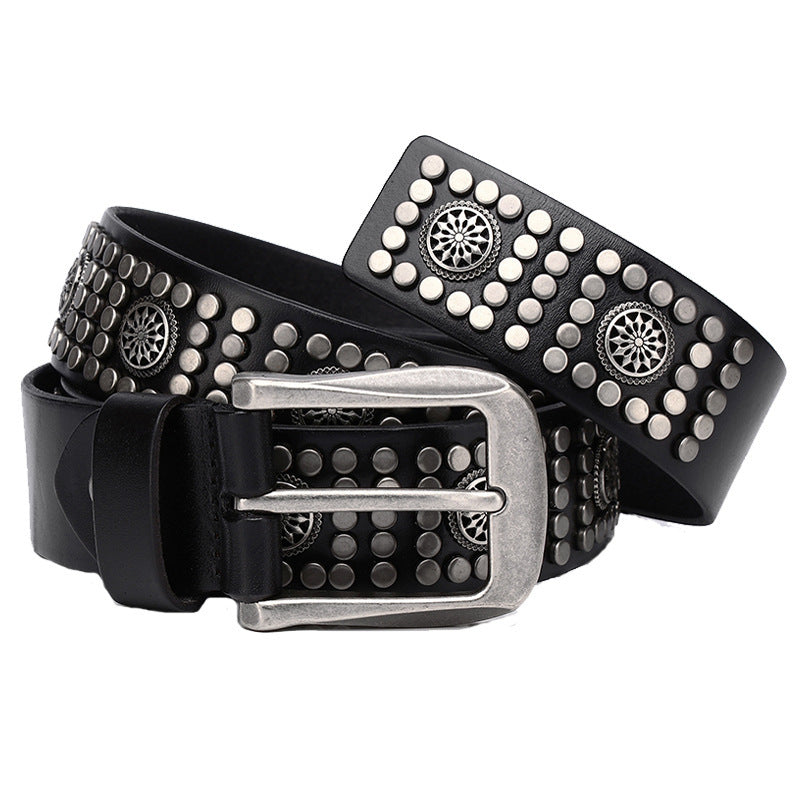 Fashion Rivet Cowhide Punk Belt