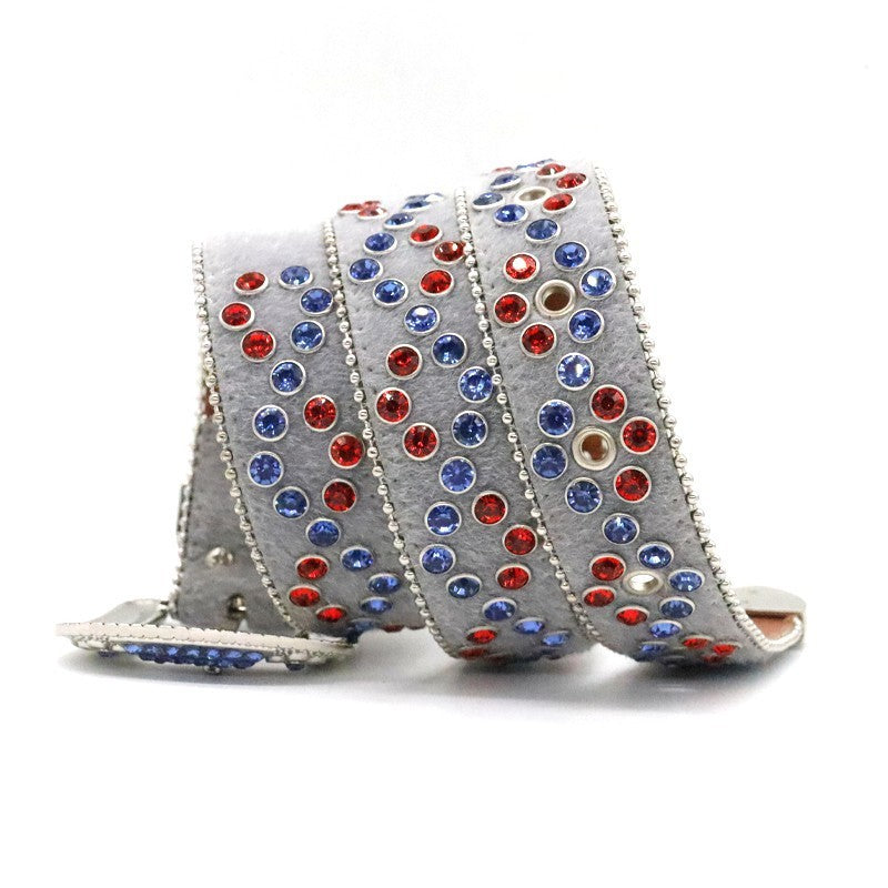 Fashionable Women’s Studded Flower Buckle Belt