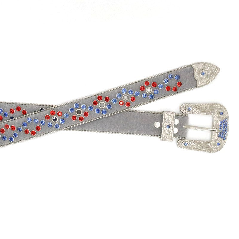 Fashionable Women’s Studded Flower Buckle Belt