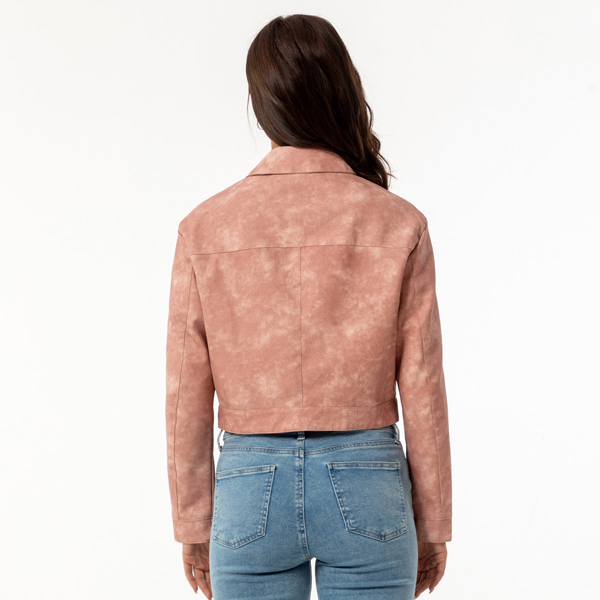 Women’s Long-sleeved Fashionable Faux Leather Jacket