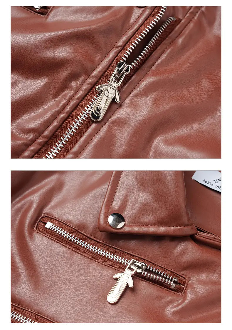 Women’s Leather Top Slim Fit Short Cotton High Waist