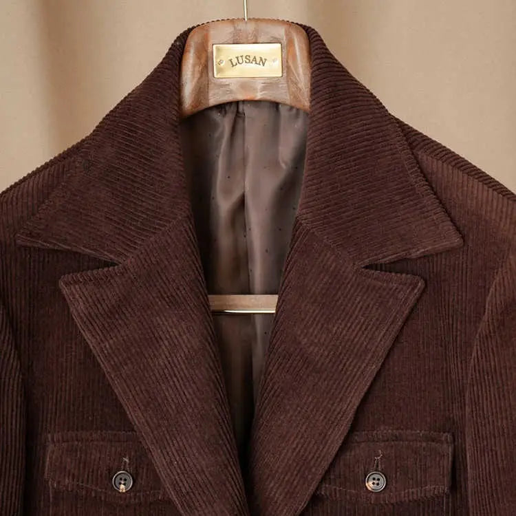 Retro Corduroy Slim-fit Safari Cotton Gentry Jacket