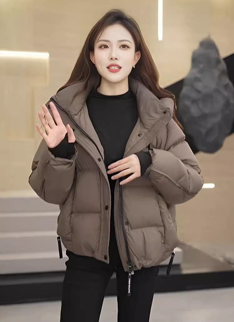 Women’s Short Cotton Jacket Hooded Loose Coat