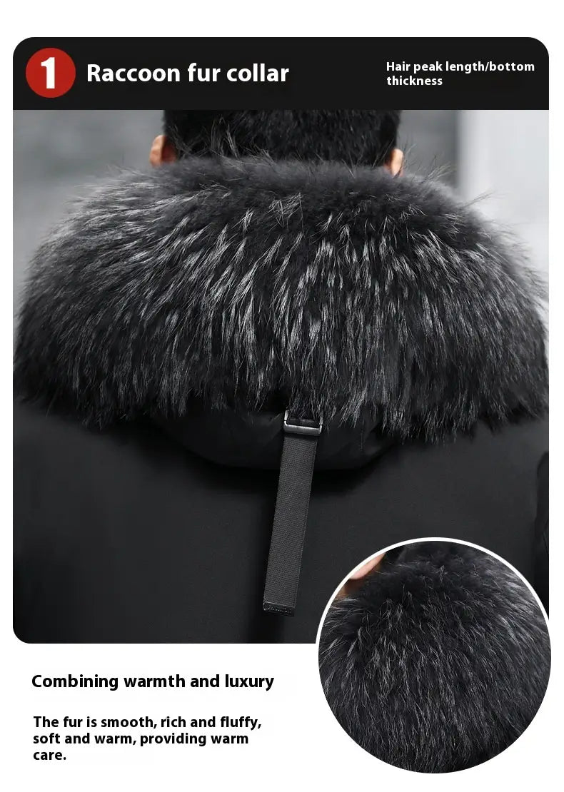 Fox Inner Pot Raccoon Hair Collar Fur Coat
