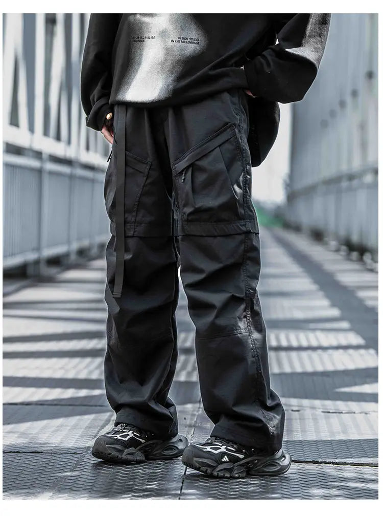 Straight Cargo Pants Men’s Multi-pocket Paratrooper Pants